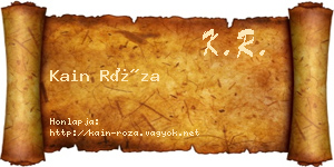 Kain Róza névjegykártya