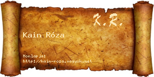 Kain Róza névjegykártya